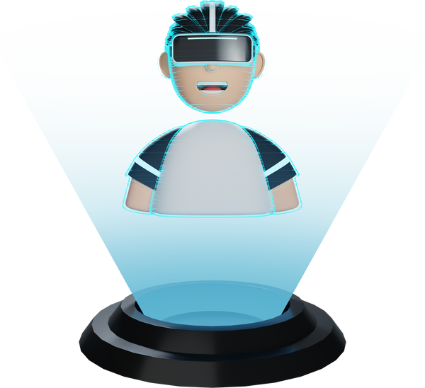 Hologram Man 3d icon illustration